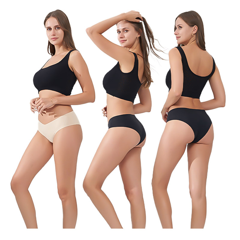 2025d New Women's Seamless Underwear Low Waist Sexy Shorts Stitched Ice Silk Breathable Briefs_voghion.com