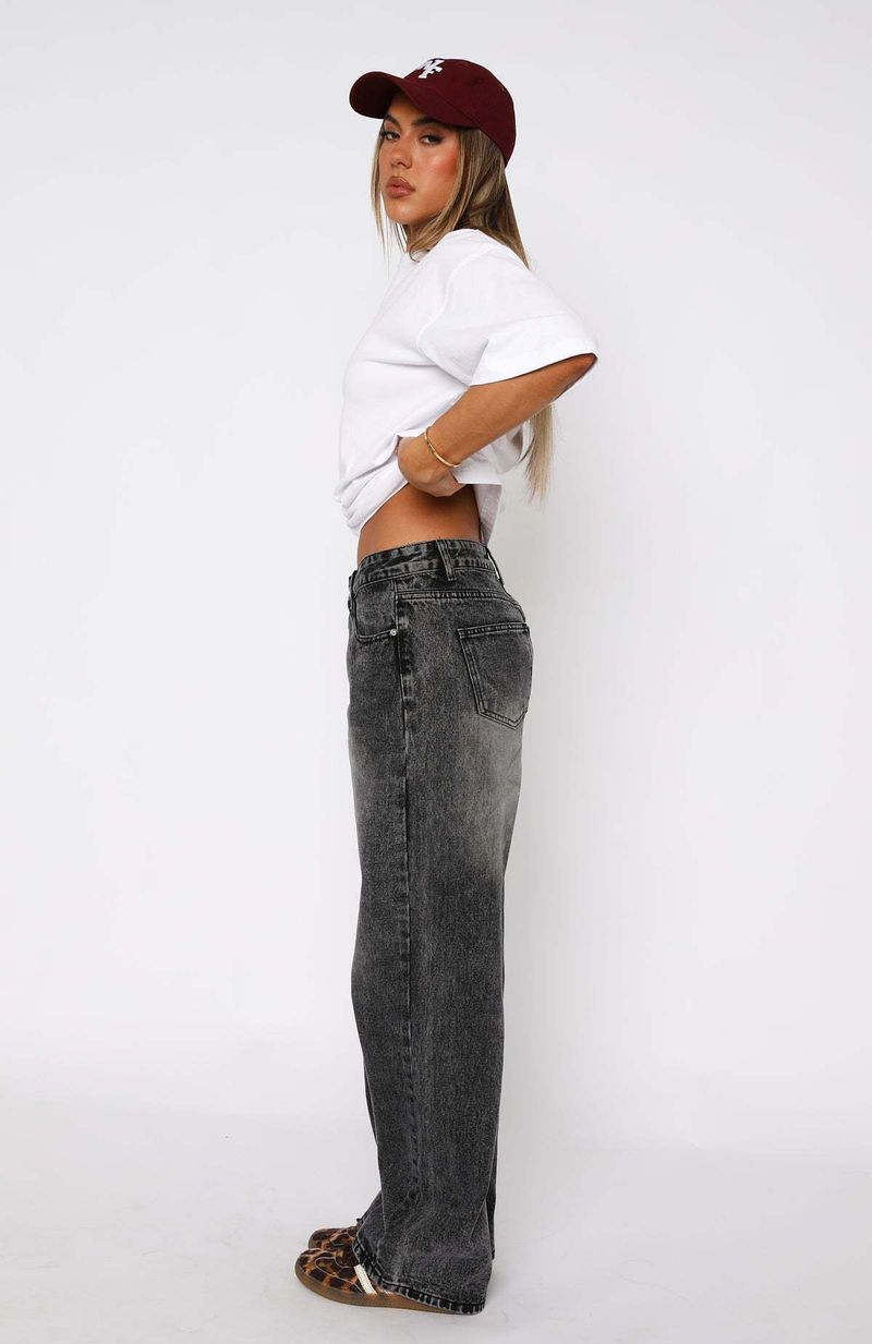 Pantaloni in denim dritti non elasticizzati con vita alta per donna_voghion.com