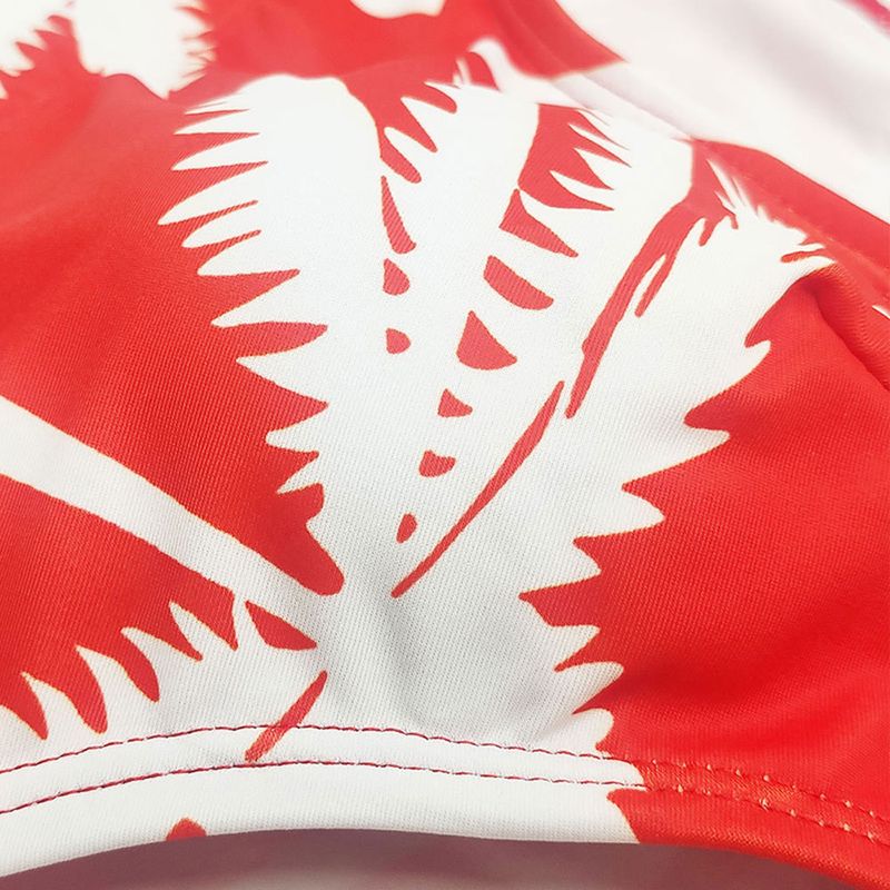 UXH Men's Swim Trunks With Cup Fashion Coconut Tree Print Beach Vacation Style Sexy Triangle_voghion.com