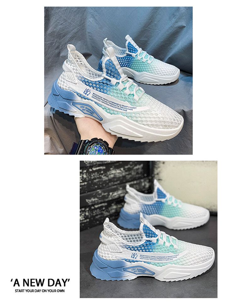 Flash shippin breathable and thin in summer, new men's casual sports fly woven mesh coconut trendy shoes, color_voghion.com