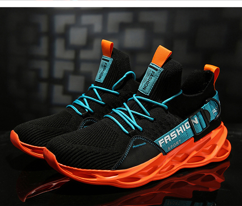 Herrenschuhe Klingenschuhe Fischschuppen-Sportschuhe Neue Herren-Laufschuhe fliegende gewebte atmungsaktive Freizeitsportschuhe_voghion.com