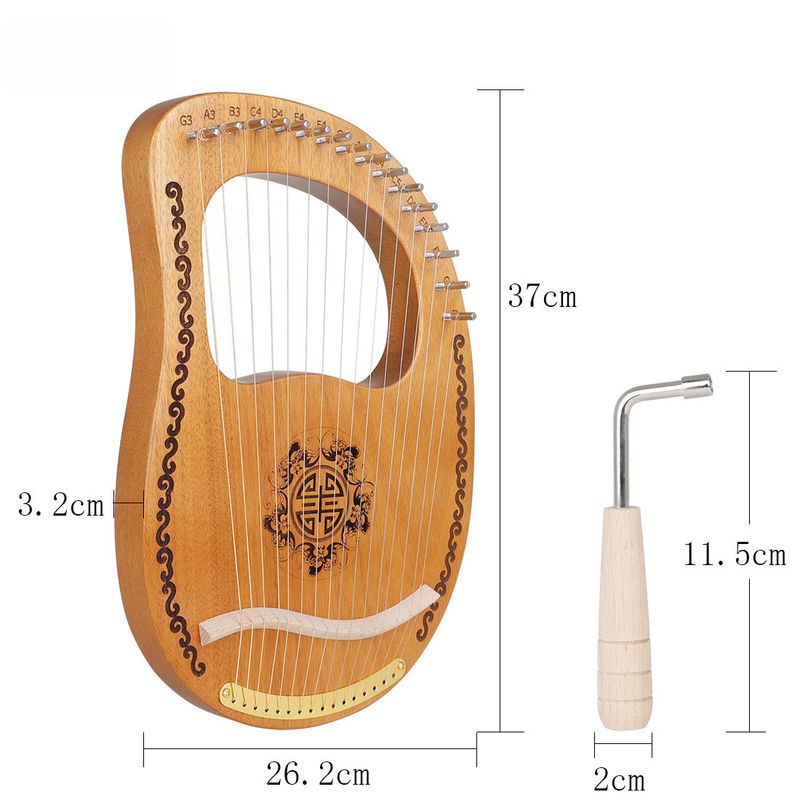 16-Tone Lyre Portable For Beginners Easy To Learn Harp Musical Instrument_voghion.com