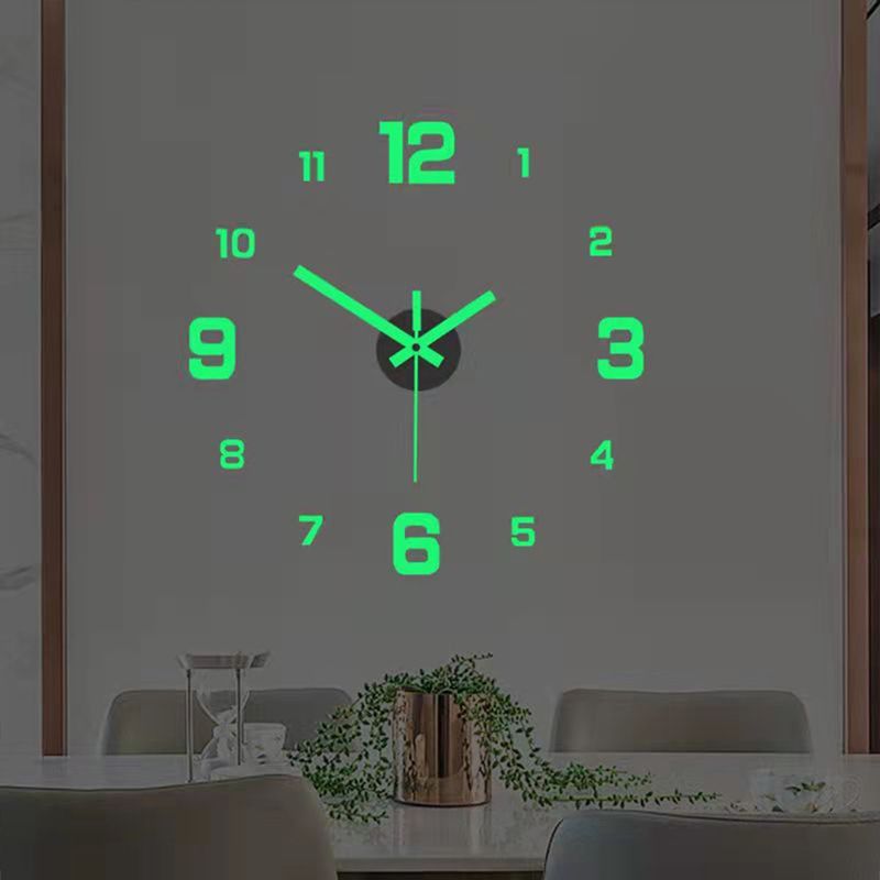 Orologio da parete creativo semplice silenzioso in acrilico fai da te con luce notturna per la casa e il soggiorno_voghion.com