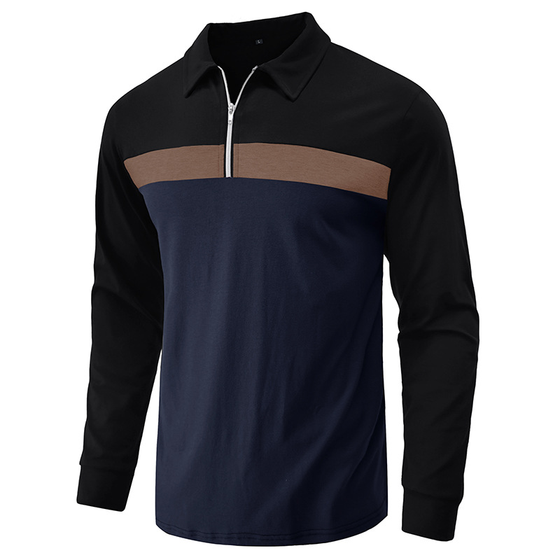 T-shirt 2023 autunno/inverno nuova polo colorata con colletto per uomo maniche lunghe_voghion.com