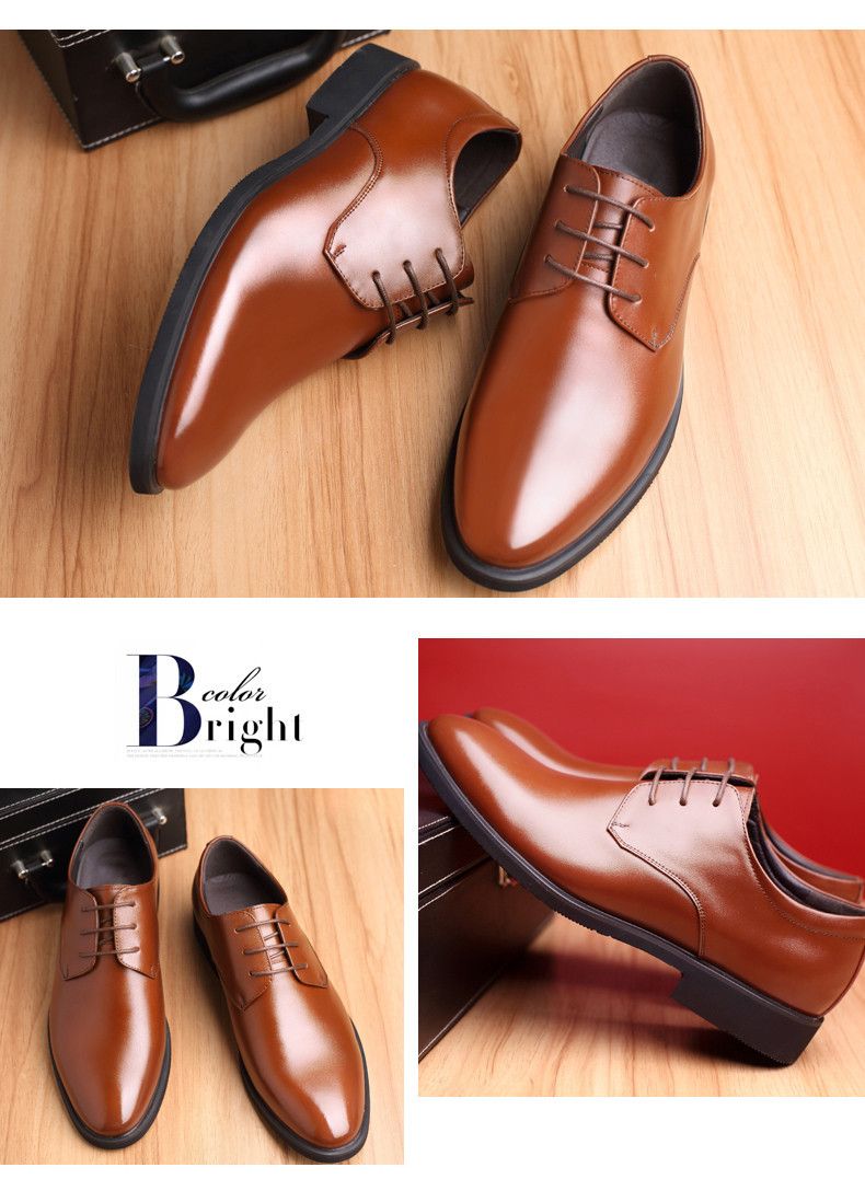 Chaussures en cuir pour hommes printemps et automne nouvelles chaussures d'affaires formelles décontractées pour hommes bureau britannique jeunesse mariage du marié_voghion.com