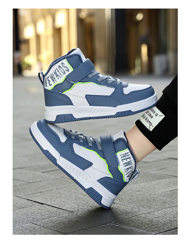 Scarpe per bambini, scarpe da ginnastica alte per bambini, per ragazzi, 2024, nuove, invernali, più velluto e cotone, calde per ragazze, scarpe casual per bambini di media e grande taglia_voghion.com