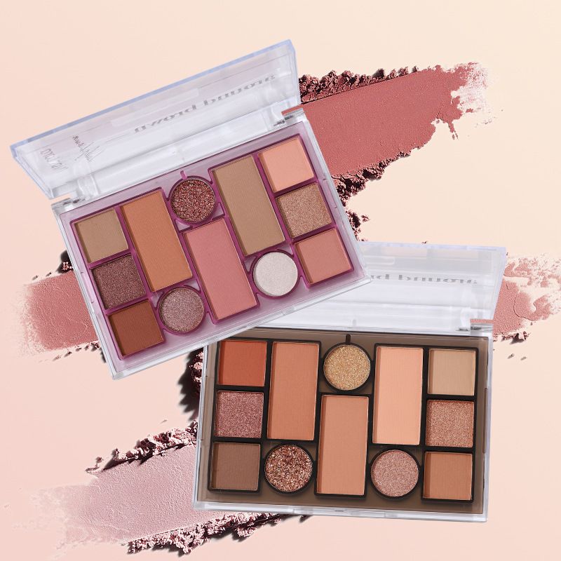 Neue 12-Farben-Platte, natürlich hart zum Entfernen von Make-up, Perlmuttlicht explodiert, mattierter Lidschatten ist zart und leicht zu verblassen_voghion.com