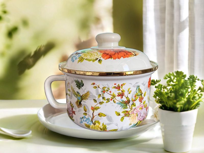 Thickened Enamel Fast Cup Instant Noodle Old-fashioned Nostalgic Rice Bowl Adult Office Worker Food Grade_voghion.com