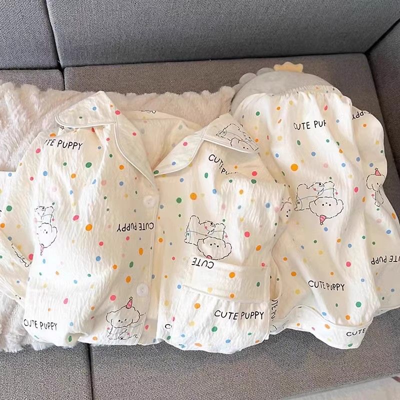 2024, celebrità di Internet, stile Instagram, nuovo pigiama estivo a forma di cucciolo, dolce cono, completo da casa in cotone a nuvola da donna_voghion.com