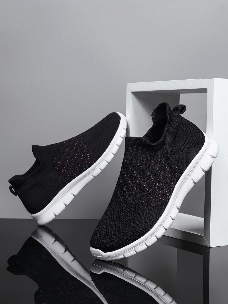 Plus Size Women's Breathable 2024 Sock Sneakers Slip-On Lazy Shoes_voghion.com