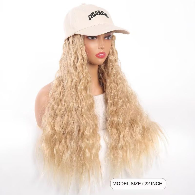 Parrucca alla moda da donna con capelli lunghi e ricci, fibra ad alta temperatura, stile bohémien, perfetta per qualsiasi tono di pelle e forma del viso_voghion.com