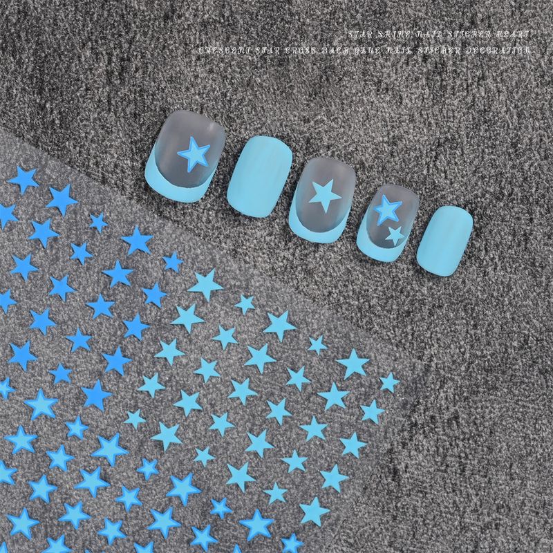 4-in-1 Star Nail Stickers Set - Pink & Blue Stars, Hearts & Fairy Decorations For Nail Art_voghion.com
