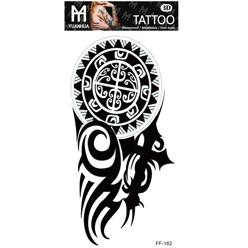 Impermeabile tatuaggio temporaneo finto braccio superiore testa di lupo umano totem testo arabo tatuaggio finto una tantum adesivi maschio femmina ragazzo ragazza_voghion.com