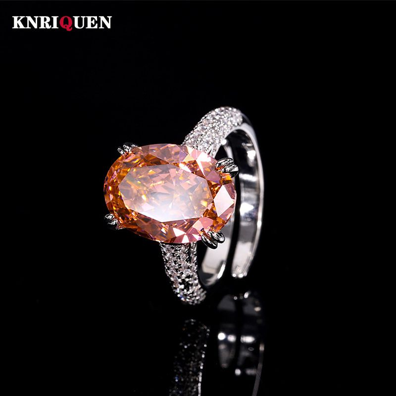 Charms Iced Cut Oval 10*14MM Amethyst Topas Smaragd Ringe High Carbon Diamant Ehering für Frauen Schwanz Party Feine_voghion.com