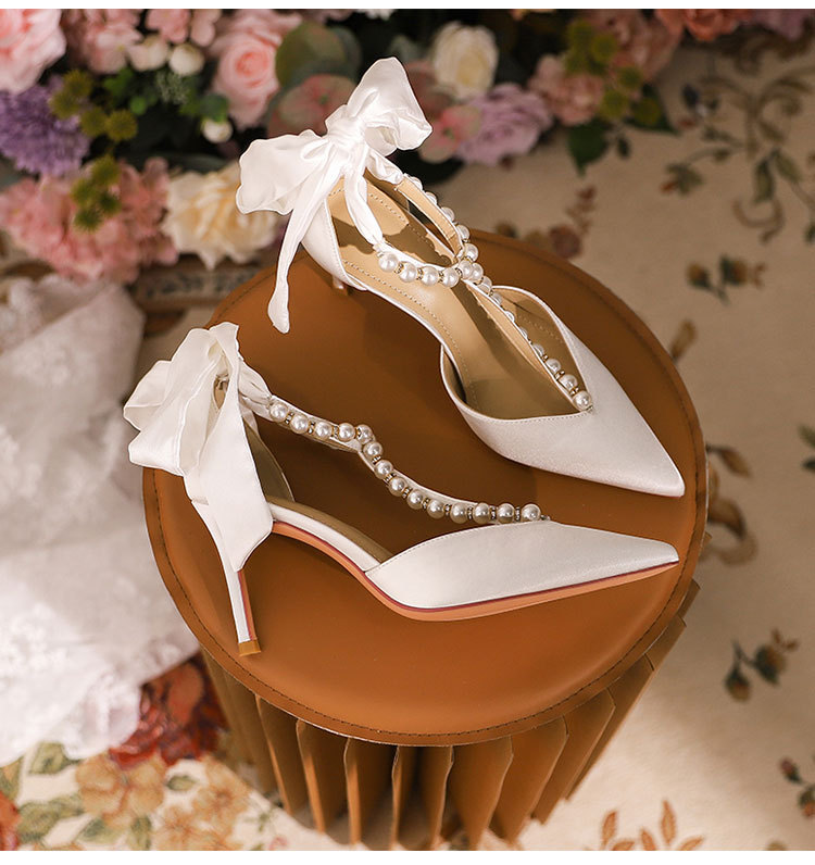 Hochhackige Sandalen 2024 Baotou Pearl Thin Heel Multifunktionale spitze Einzelschuhe_voghion.com