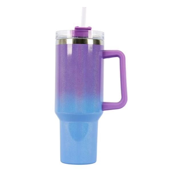 rainbow paint 40oz car cup large capacity 304 stainless steel insulation cup two-color gradient car ice cup_voghion.com