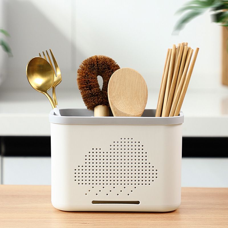 Kitchen Double Layer Drain Chopsticks Cage Multifunction Cutlery Hollow Drainer Storage Rack Knife Holder Tableware Organizer_voghion.com