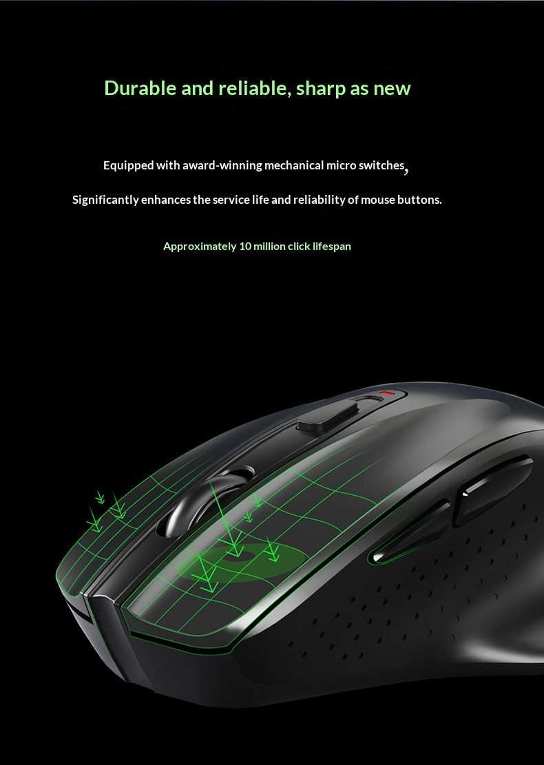 Souris sans fil Bluetooth double mode, rechargeable et silencieuse pour le jeu et l'e-sport, compatible avec les ordinateurs portables et tablettes Lenovo et HP._voghion.com