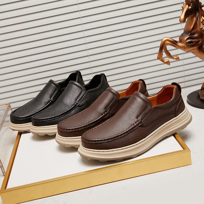 Nova linha leve de primavera, sola grossa, sapatos masculinos confortáveis_voghion.com