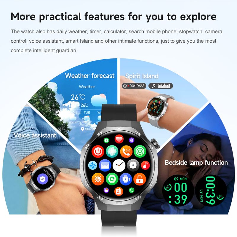 Nowy inteligentny zegarek NFC GPS Motion Track 1,53" ekran HD Wielowymiarowy inteligentny zegarek do monitorowania zdrowia odpowiedni dla systemów Android i iOS_voghion.com