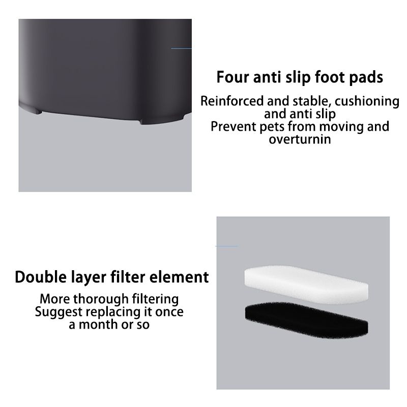 Fontaine à eau pour chats et chiens avec recirculation automatique et filtration, distributeur d'eau électrique USB silencieux, pompe à eau en forme d'oreille de chat._voghion.com