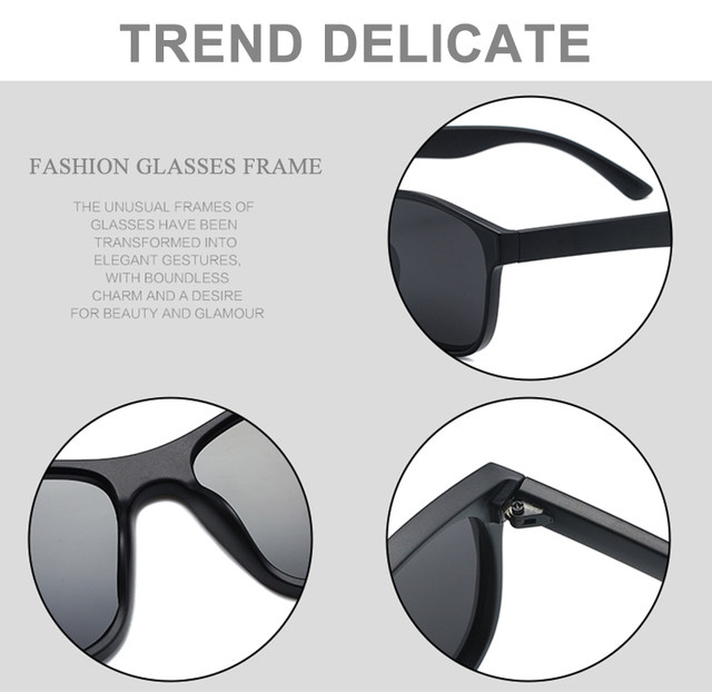 HOOBAN 2023 Nuova Piazza Occhiali Da Sole Polarizzati Uomini Donne Moda Piazza Occhiali Da Sole Maschili di Design di Marca di Un pezzo Tonalità di Lenti UV400_voghion.com