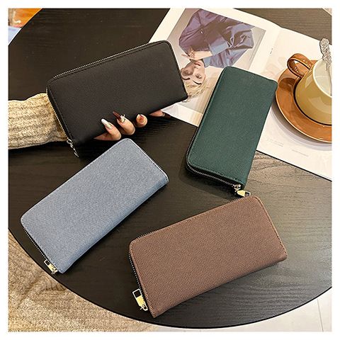 Produttori di borse da donna, portafoglio in tela, borsa a mano con cerniera semplice e lunga da donna, grande capacità, borsa per cellulare alla moda_voghion.com