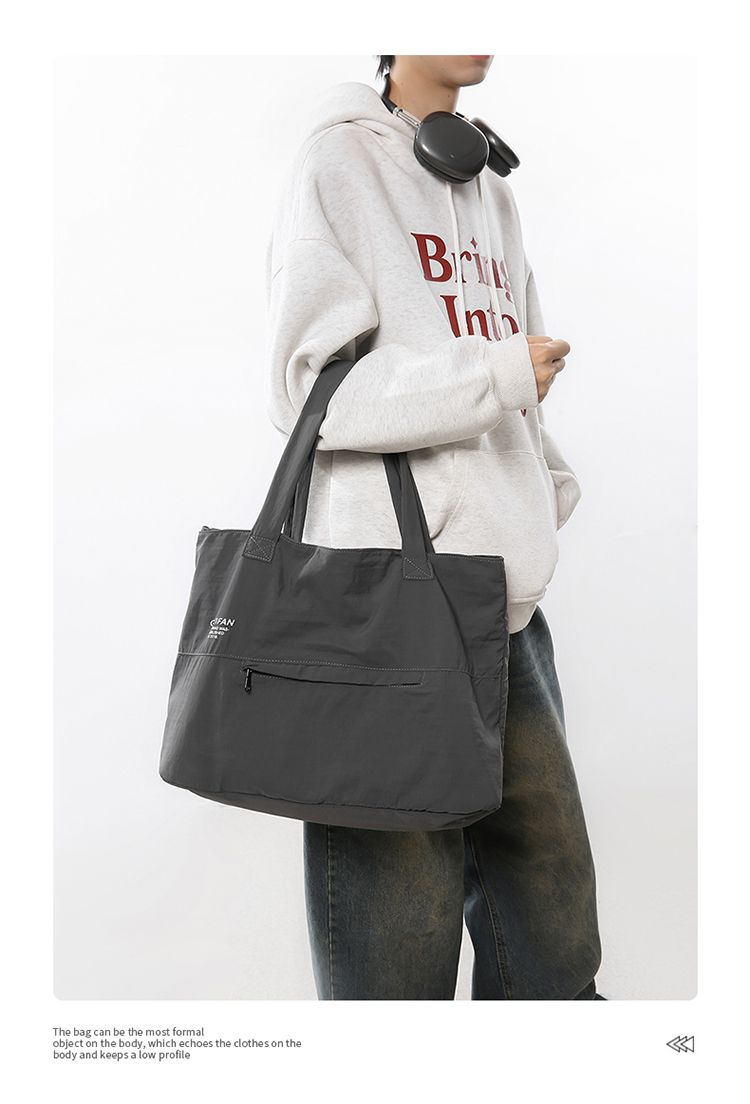 Outdoor Nical Style Original Simplicity Shoulder Waterproof Lightweight Tote Large Capacity Storage Commuter Bag_voghion.com