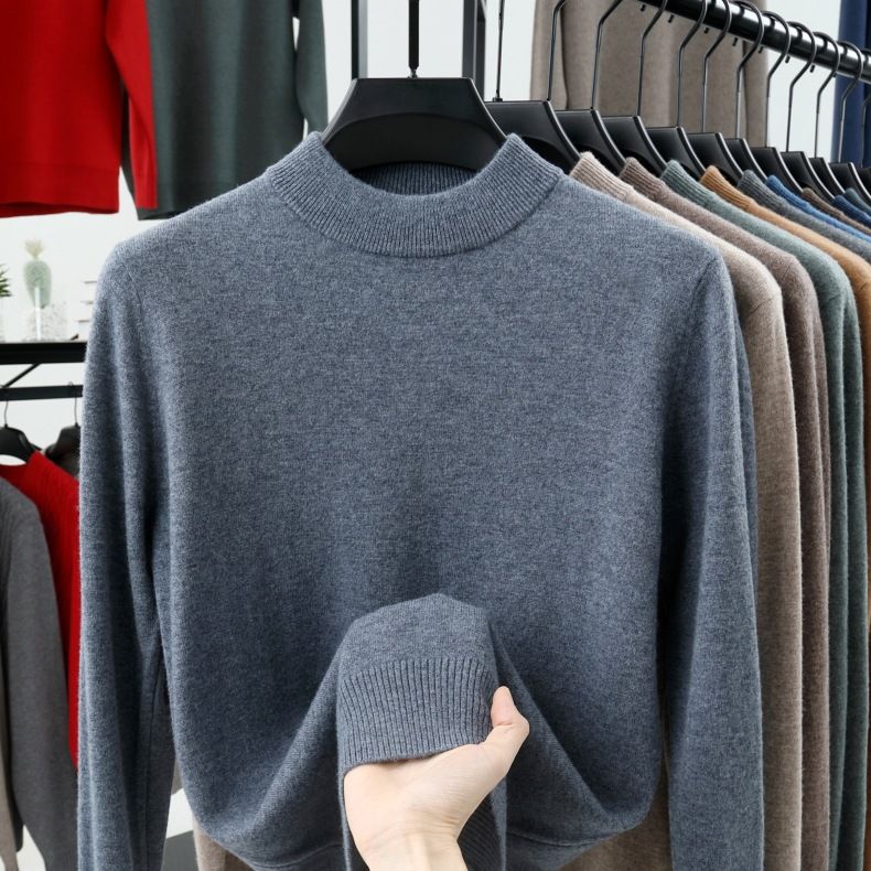 Maglione lavorato a maglia casual di base premium Tongxiang Puyuan Woolen 100 Pure da uomo autunno e inverno con collo alto_voghion.com