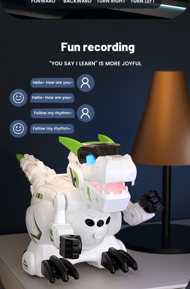 Giocattoli intelligenti per bambini, modello di dinosauro con telecomando a induzione intelligente, robot elettrico, programmazione, scienza e istruzione, giocattolo telecomandato_voghion.com