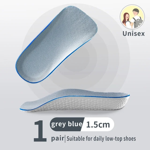 1,5/2,5/3,5 cm buestøtte Højde Øg indlægssåler Letvægtsløft Blødt elastisk løft til mænd Kvinder Skopuder_voghion.com