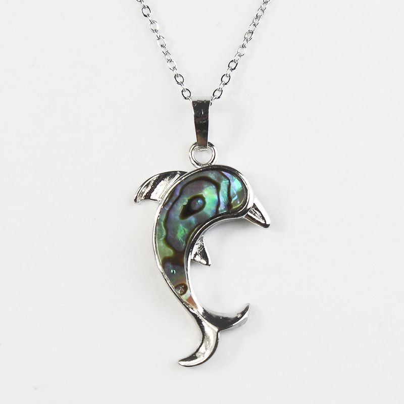Hanger met natuurlijke abalone schelp en kruiswaterdruppel_voghion.com
