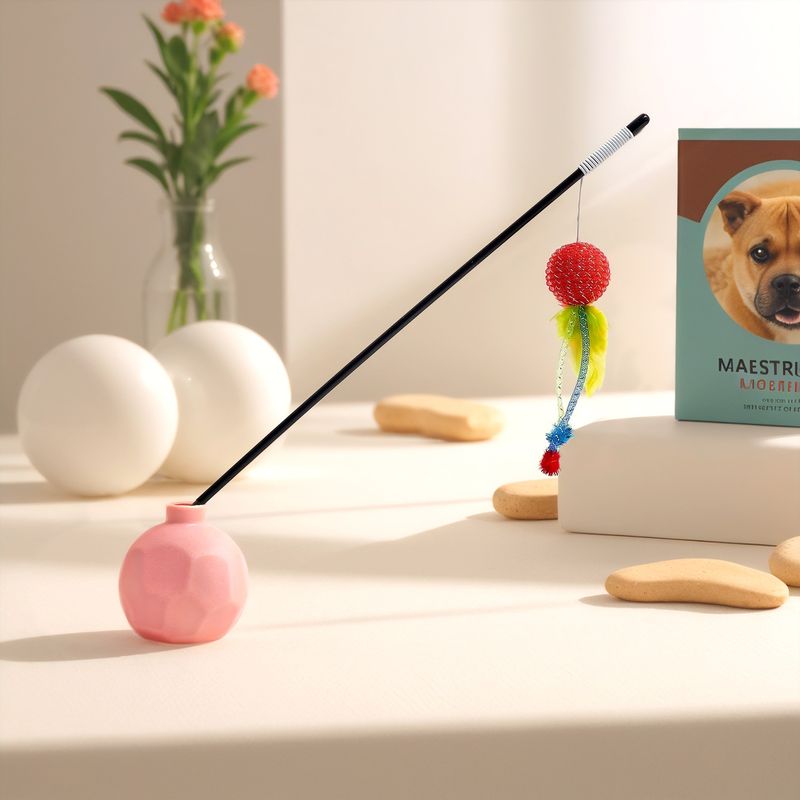 Handgefertigter, gestrickter Spielzeugstab für Katzen – Selbstbeschäftigung gegen Langeweile, Zähneknirschen, Krallenreiben, interaktives Spielzeug für Haustiere_voghion.com