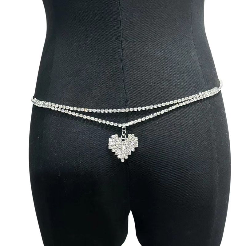 Catena per il corpo con ciondolo a forma di cuore a doppio strato, sexy e alla moda, con diametro completo, per ombelico e danza del ventre_voghion.com