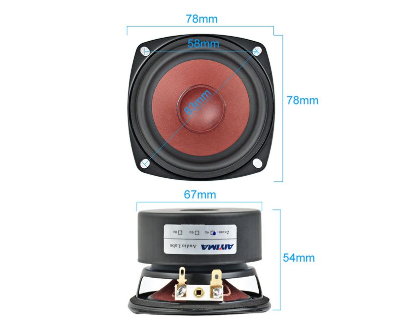 AIYIMA 2 db-os, 3 hüvelykes, 20 W-os, teljes tartományú mini hangszóró, 4 Ohm/8 Ohm, HiFi hangszóró, TV-hez, számítógéphez, asztali számítógéphez, Bluetooth-os audio, DIY_voghion.com