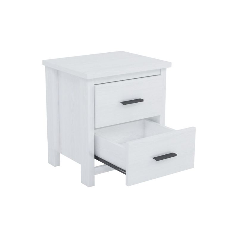 Two And White Wooden Drawer Nightstand Simple Vintage Space Storage Generous Large_voghion.com