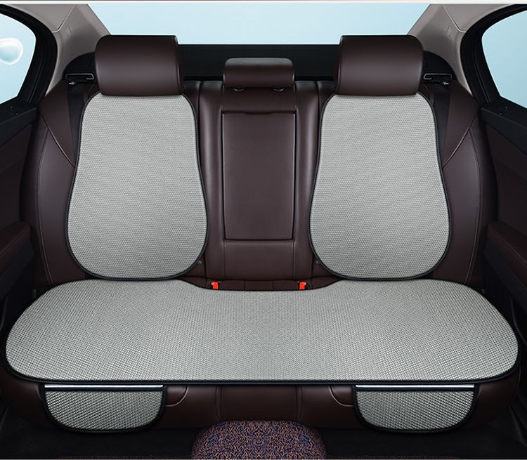 Autositzkissen, neues halbgewickeltes Sitzkissen aus Eisseide, für den Sommer, einteiliges, rutschfestes Kühlkissen, dreiteiliges Set_voghion.com