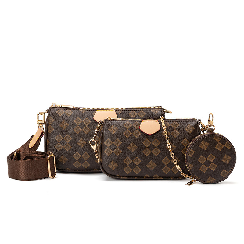 Combination Bag Fashionable Women's Crossbody Bag Chain Three-piece Set Mahjong Bag Three-in-one Shoulder Armpit Bag_voghion.com