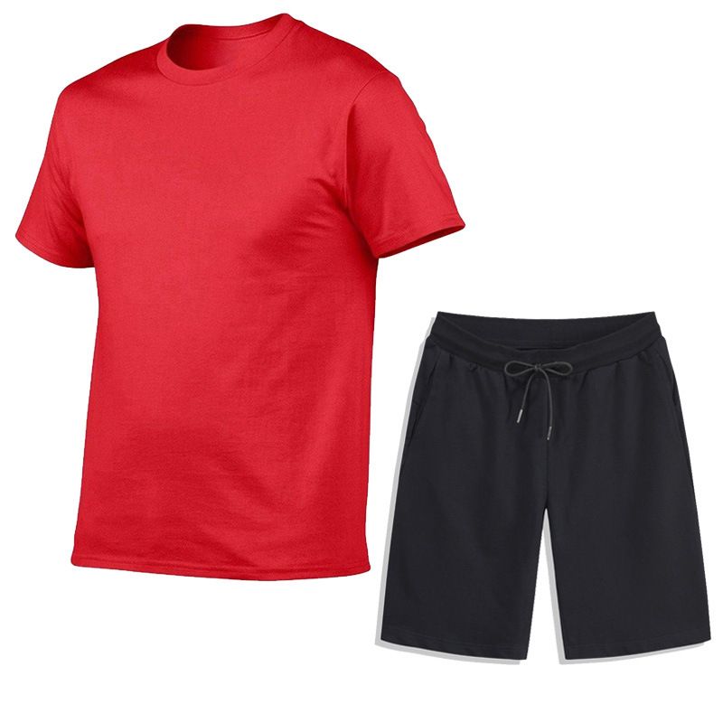 Herenkleding Sport Vrijetijdskleding T-shirts Heren Fitness Hardloopshorts En T-shirt Set_voghion.com
