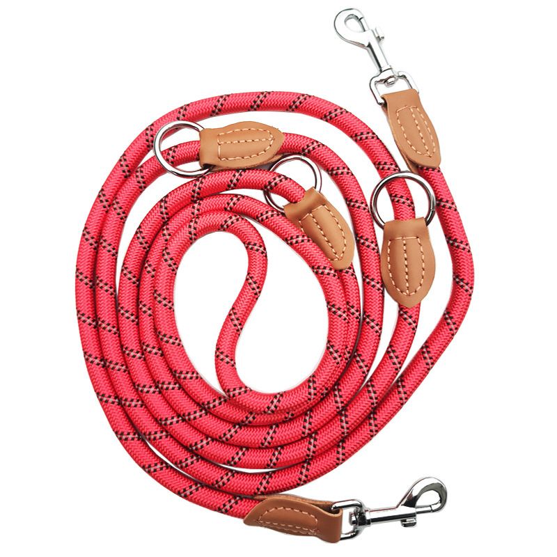 Double Hook Multifunctional Pet Outdoor Walking Training Leash Rope Dog Chain_voghion.com