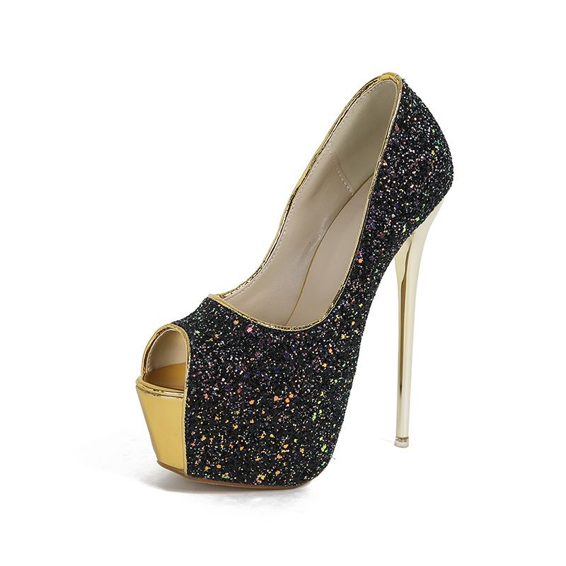 p7 2024 nuovo tacco alto europeo e americano commercio estero sexy paillettes bocca di pesce stiletto da donna impermeabile_voghion.com