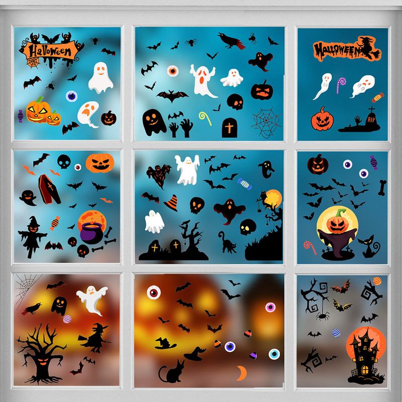 Ove Halloween tök kis ördög kétoldalas matrica ADJ1013 elektrosztatikus anyag fekete fal_voghion.com