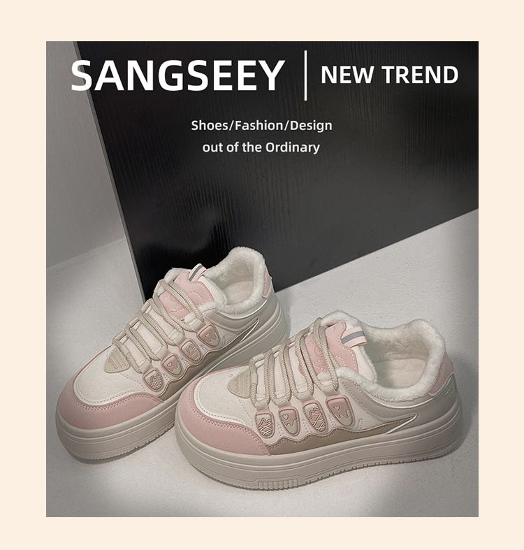 Plush Cotton ShoesWinter For Women All Match Large Size Women's Shoes Soft Soles Not Tired Feet Warm Sneakers_voghion.com