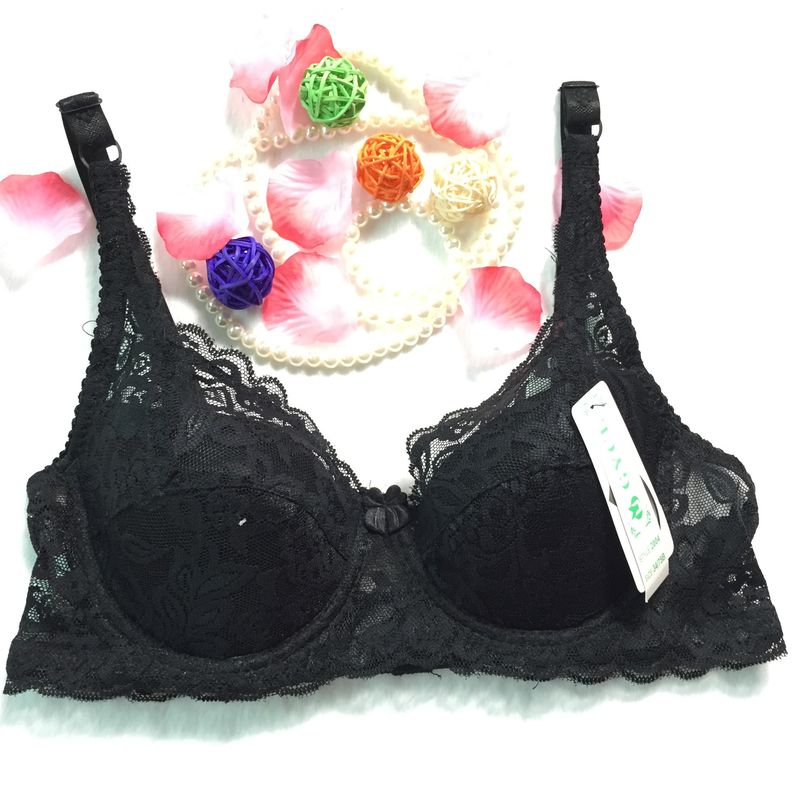 Sujetadores íntimos de encaje sexys de talla grande para mujer, para pechos grandes, estilo pequeño y fino con ajuste de anillo de acero._voghion.com
