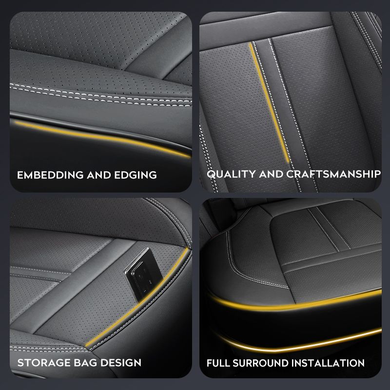 1PCS Nappa Leather Anti-Slip And Full Wrap Driver Protector Mat Front Bottom Car Seat Cushion Cover_voghion.com