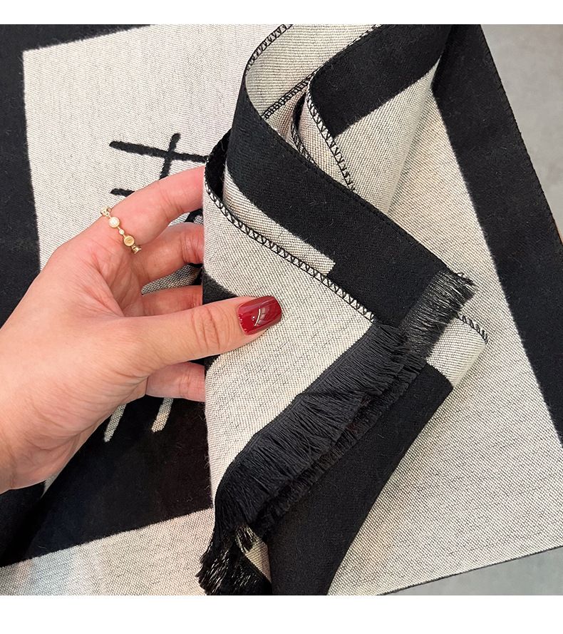 2024 New Double sided Cashmere Scarf for Women's Winter Fashion, Versatile, Air Conditioning Room Warmth,_voghion.com