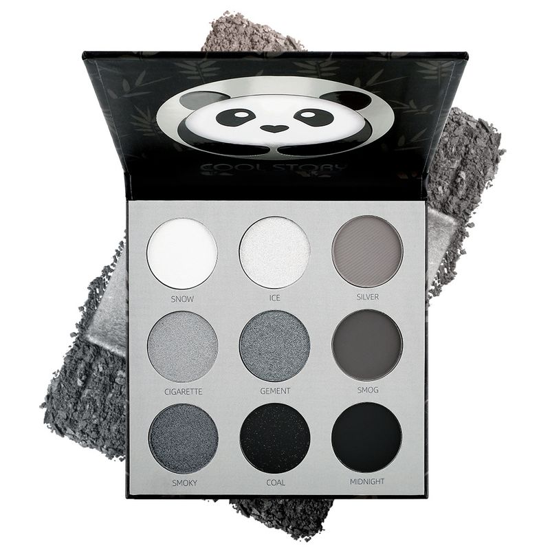 Paleta de sombras de ojos ahumadas de 9 colores Panda Pearl Matte Silver Cement Gray Dark Black, maquillaje resistente al agua_voghion.com