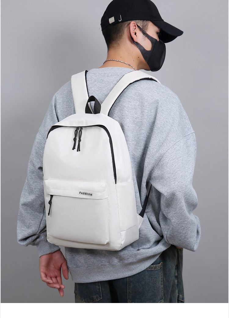 Zaino minimalista a tinta unita per la scuola e i viaggi - Zaino unisex leggero e resistente con scomparto per laptop (15 pollici)_voghion.com