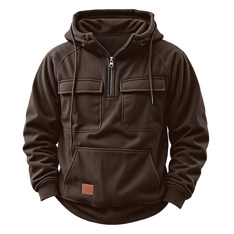 Giacca casual da uomo 2025 con cappuccio e cerniera per autunno e inverno_voghion.com