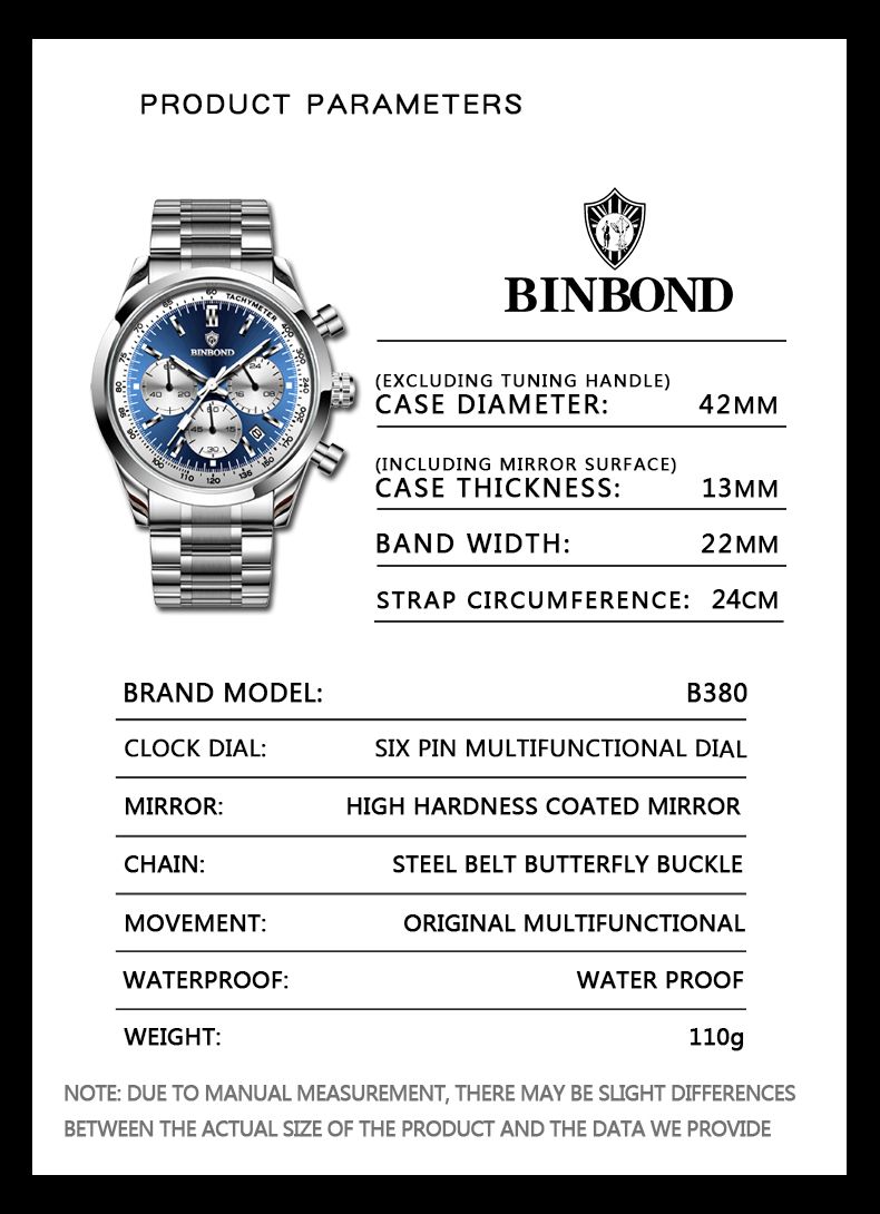 BINBOND Luxury Men Quartz Watches Stainless Steel Waterproof Luminous Automatic Date Wristwatch Fashion Business Timer Men Watch_voghion.com